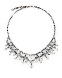 DANNIJO | Metallic Everett Crystal & Faux Pearl Bib Necklace | Lyst