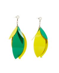 Proenza Schouler | Green Aloe And Tropical Yellow Full Leave Earrings | Lyst
