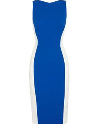 Antonio Berardi Blue Color-Block Crepe Dress