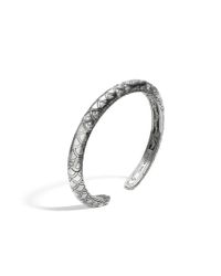 John Hardy | Metallic Slim Kick Cuff With Diamond | Lyst