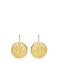 Yossi Harari | Metallic Small Round Lace Earrings with Single Champagne Diamonds | Lyst