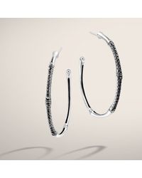 John Hardy | Metallic Large Hoop Earring With Black Sapphire | Lyst