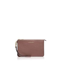 MICHAEL Michael Kors | Pink Medium Pebbled Wristlet | Lyst