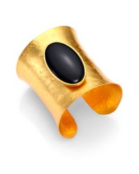 Stephanie Kantis | Metallic Goddess Black Onyx Cuff Bracelet | Lyst