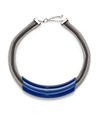 ABS By Allen Schwartz | Blue Cylinder Multi-row Mesh Chain Necklace | Lyst