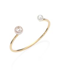 Delfina Delettrez | White Freshwater Pearl Diamond 9k Yellow Gold Bracelet | Lyst