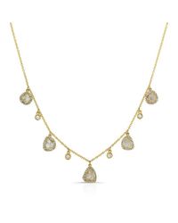 Anne Sisteron - 14kt Yellow Gold Diamond Slice And White Sapphire Necklace - Lyst