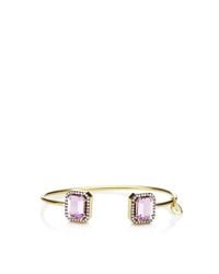 Jemma Wynne | Purple One Of A Kind Emerald Cut Kunzite and Diamond Bangle | Lyst