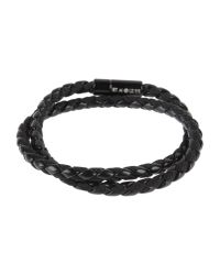 Tateossian | Black Woven Leather Bracelet | Lyst