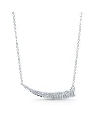 Anne Sisteron | Metallic 14kt White Gold Diamond Sideways Horn Necklace | Lyst