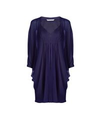 Diane von Furstenberg | Blue Fleurette Silk Chiffon Kaftan Dress | Lyst