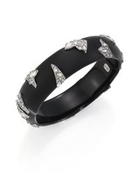 Alexis Bittar | Black Lucite Glacial Crystal Bangle Bracelet | Lyst