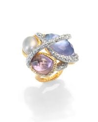 Alexis Bittar | Blue Gemstone Crystal Vine Cluster Cocktail Ring | Lyst