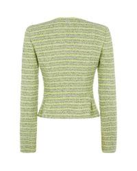 Armani Jeans | Green Peplum Stripe Jacket | Lyst
