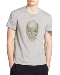 Alexander McQueen | Gray Skull Cotton Tee for Men | Lyst
