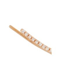 EF Collection | Metallic White Gold Floating Diamond Curved Bar Ear Cuffs | Lyst