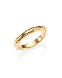 John Hardy | Metallic 18k Yellow Gold Slim Bamboo Band Ring | Lyst