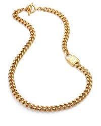 Michael Kors | Metallic Padlock Single Station Chain Toggle Necklace | Lyst
