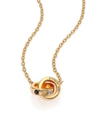 Elizabeth and James | Metallic Tonto White Topaz & Black Spinel Interlocked Ring Pendant Necklace | Lyst