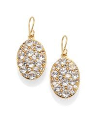 Elizabeth and James | Metallic Constance Pavé White Topaz Drop Earrings | Lyst