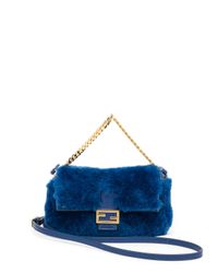 Fendi | Blue Micro 'baguette' Crossbody Bag | Lyst