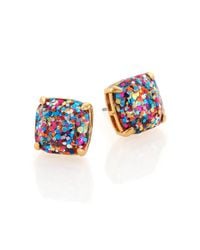 kate spade new york | Metallic Glitter Square Stud Earrings/Multicolor | Lyst