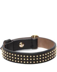 Alexander McQueen | Black Studded Leather Wrap Skull Bracelet | Lyst