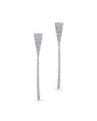 Anne Sisteron | Metallic 14kt White Gold Diamond Triangle Chain Earrings | Lyst