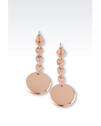 Emporio Armani | Metallic Drop Earrings In Gold-Plated Steel And Topaz | Lyst