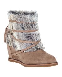 Johnston & Murphy | Natural Brynn Suede Wedge Boots | Lyst