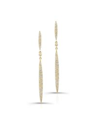 Anne Sisteron - Metallic 14kt Yellow Gold Diamond Double Petal Earrings - Lyst