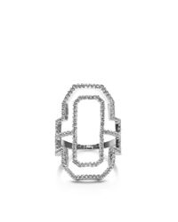 Fallon | Green Sterling Silver Emerald Silhouette Cut-Out Ring | Lyst