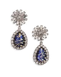 DANNIJO | Blue Rayna Crystal Starburst Teardrop Earrings | Lyst