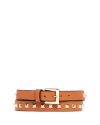 Valentino | Brown Rockstud Double Wrap Leather Bracelet for Men | Lyst