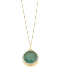Monica Vinader | Green Diva Circle Pendant | Lyst