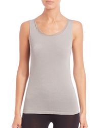 Wolford | Gray Athens Tulle-trim Top | Lyst