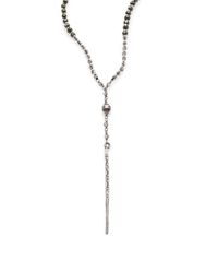Chan Luu | Metallic Pyrite, Smoky Quartz, Crystal & Sterling Silver Beaded Lariat Necklace | Lyst