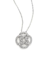 Adriana Orsini | Metallic Pavé Knot Pendant Necklace | Lyst