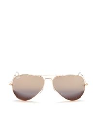 Ray-Ban | Brown 'aviator Classic' Metal Mirror Sunglasses for Men | Lyst