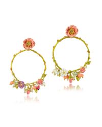 Les Nereides - Multicolor Love Garden Large Hoop Earrings - Lyst