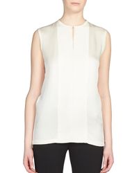 Lanvin | White Silk & Grosgrain Blouse | Lyst