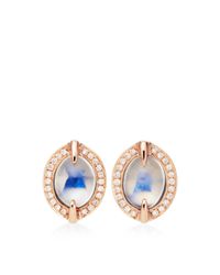 Dana Rebecca | Blue Emma Harper Oval Earrings in 14k Rose Gold | Lyst