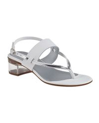 Sesto Meucci | Aladin Thong Sandal White Leather | Lyst