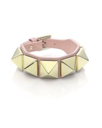 Valentino | Metallic Rockstud Large Leather Bracelet | Lyst