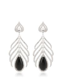 Elise Dray | Metallic Feather Of Peacock Earrings | Lyst