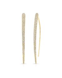 Anne Sisteron - Pink 14kt Rose Gold Diamond Large Wishbone Earrings - Lyst