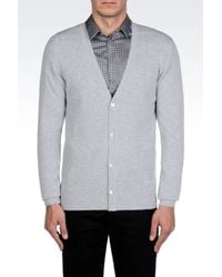 Emporio Armani | Gray Cashmere Cardigan for Men | Lyst