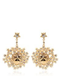 Versus | Metallic Rhinestone & Gold Plated Lion Earrings | Lyst