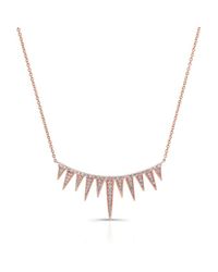Anne Sisteron - Pink 14kt Rose Gold Diamond Spiked Tiara Necklace - Lyst