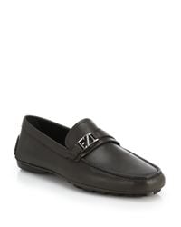 Ermenegildo Zegna | Gray Iconic Leather Drivers for Men | Lyst